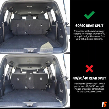 Toyota LandCruiser 200 Series Neoprene Rear Seat Covers (10/2007-09/2021)