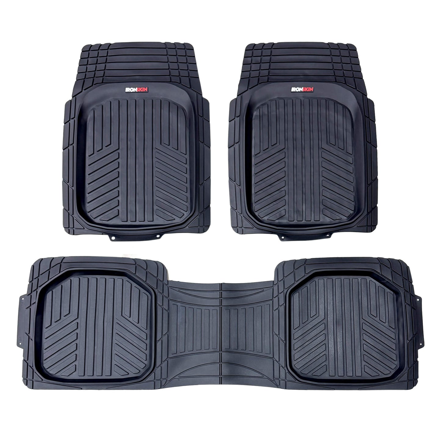 IRONSKIN Heavy-Duty Rubber Floor Mats (3 Piece Set)