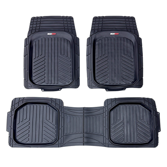 IRONSKIN Heavy-Duty Rubber Floor Mats (3 Piece Set)