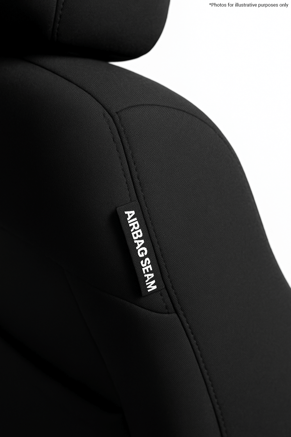 Volkswagen Amarok NF Dual Cab IRONSKIN Neoprene+ Seat Covers (06/2023-ON) Airbag Seam Close Up