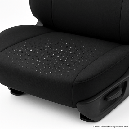 Volkswagen Amarok NF Dual Cab IRONSKIN Neoprene+ Seat Covers (06/2023-ON) Bottom Close Up Water Drops