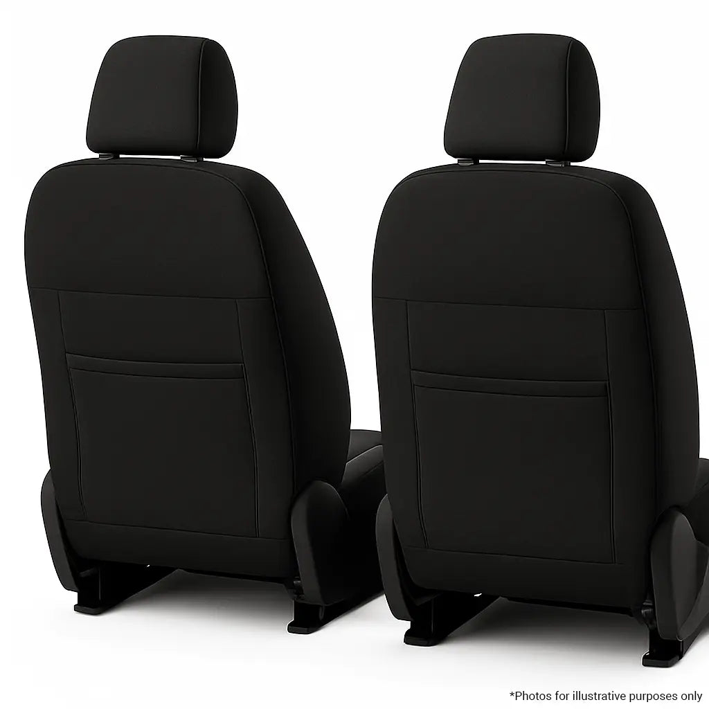 Mitsubishi Triton MQ/MR Dual Cab IRONSKIN Neoprene Seat Covers (01/2015-11/2023) Front Seat Pair Rear Angle