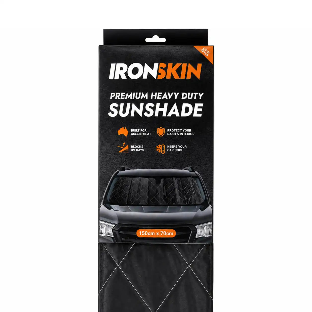 IRONSKIN Premium Heavy Duty Sunshade 150x70cm