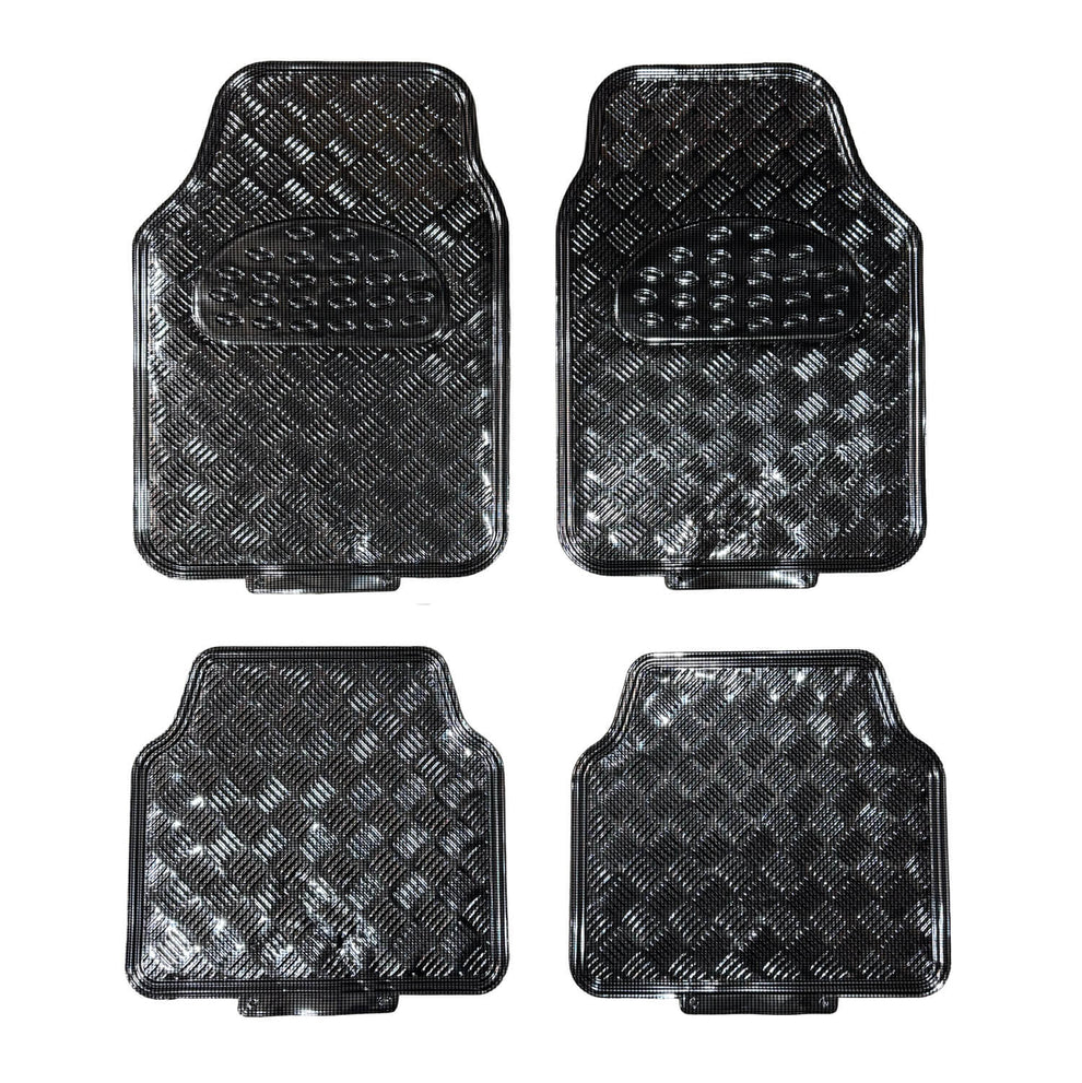 Vw Python Rubber Python Carbon Rubber Aluminium Look 4 Piece Floor Mat Set | IRONSKIN ...