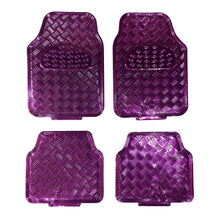 Python Pink Rubber Aluminium Look Floor Mats (4 Piece Set)