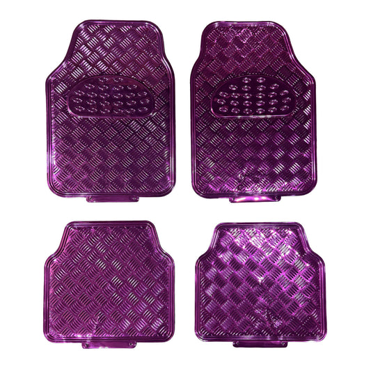 Python Pink Rubber Aluminium Look Floor Mats (4 Piece Set)