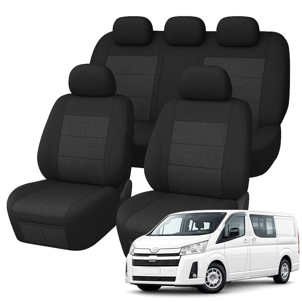 Toyota Hiace H300 LWB Crew Van Comfort Jacquard Seat Covers (02/2019-ON)