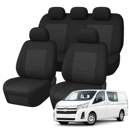 Toyota Hiace H300 LWB Crew Van Comfort Jacquard Seat Covers (02/2019-ON)