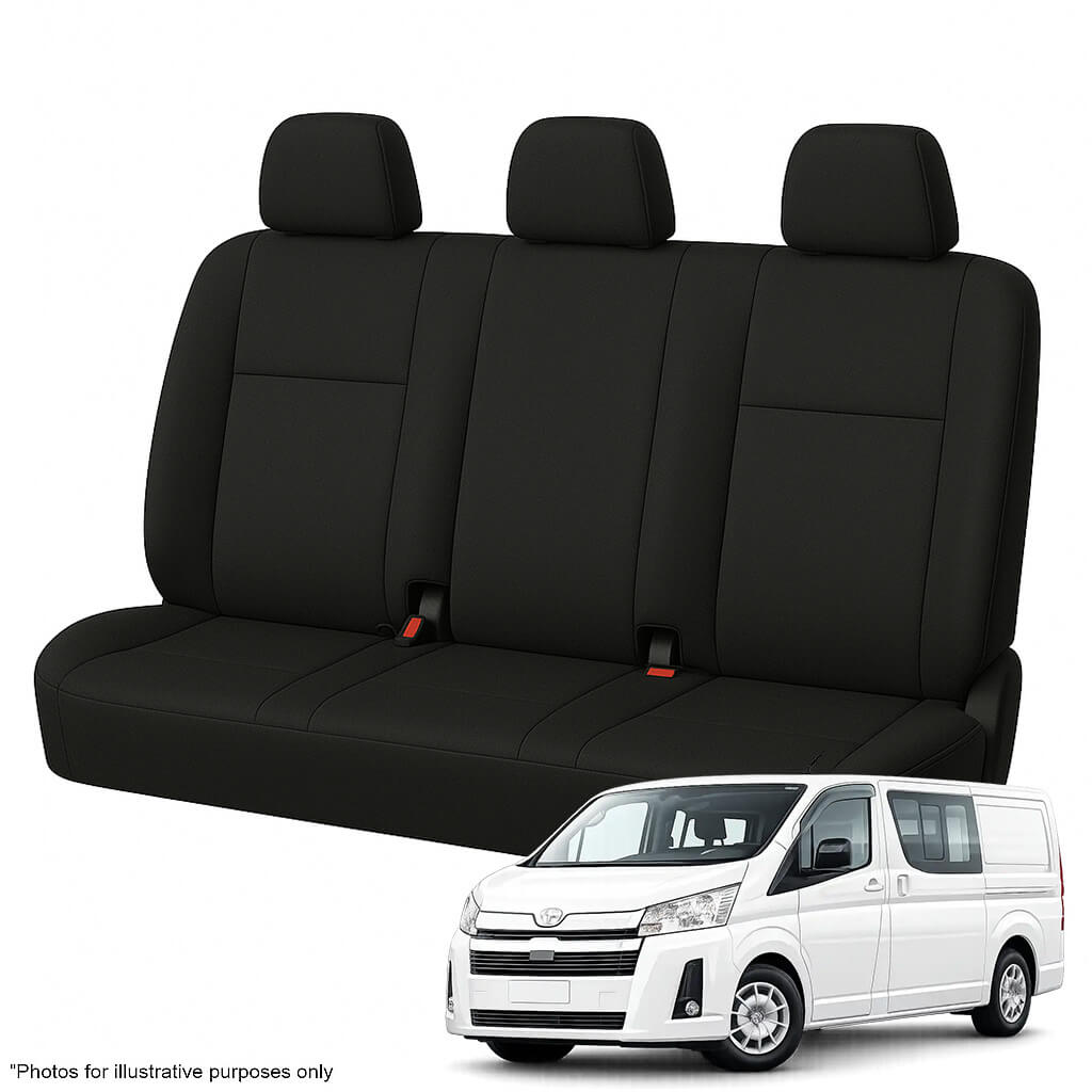 Toyota Hiace H300 LWB Crew Van Neoprene Rear Seat Covers (02/2019-ON)