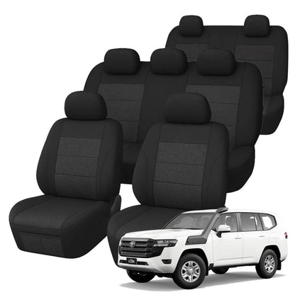 Toyota LandCruiser 300 Series GX / GXL (7 Seater) Comfort Jacquard Seat Covers (07/2021-ON)