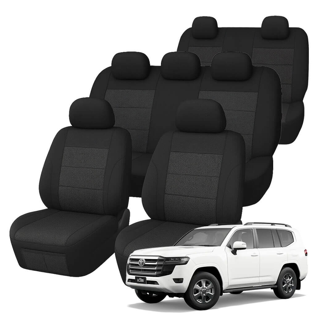 Toyota Landcruiser 300 Series VX / GRS (7 Seater) Comfort Jacquard Seat Covers (07/2021-ON)