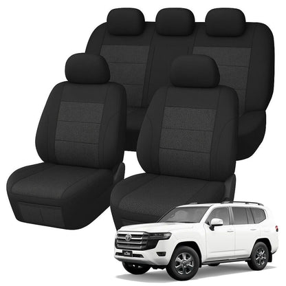 Toyota Landcruiser 300 Series VX / GRS (5 Seater) Comfort Jacquard Seat Covers (07/2021-ON)